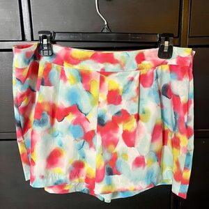 Cynthia Rowley Sz 12 Large Watercolor Print Shorts Zip Side